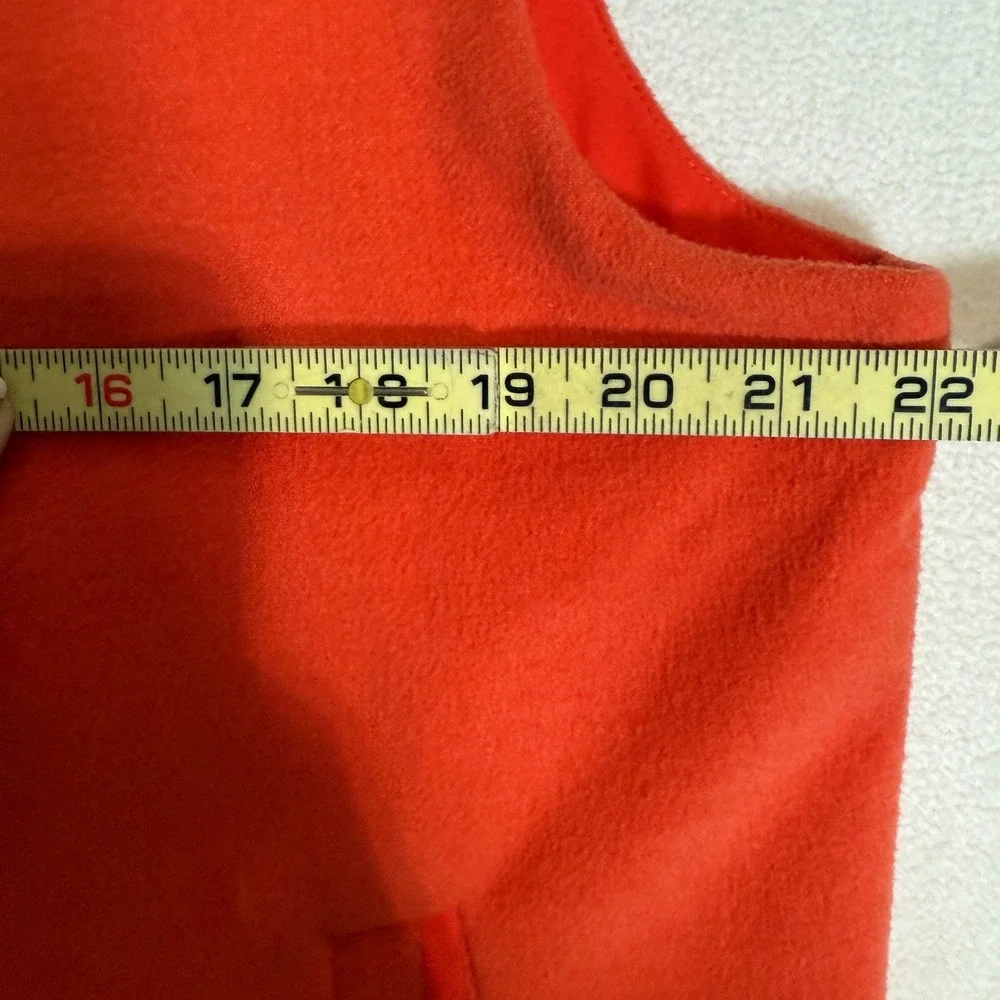 Fennec Orange Fleece Vest Mens M Medium Full Zip Sleeveless Casual Golf Athletic